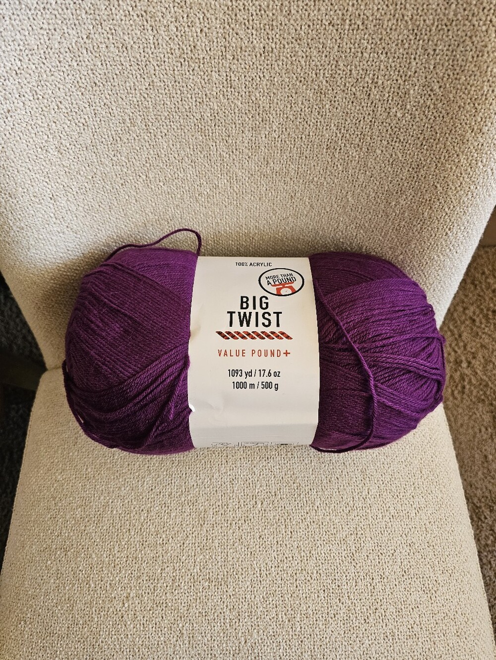 1 Skein Big Twist Value Pound+ Yarn - Purple